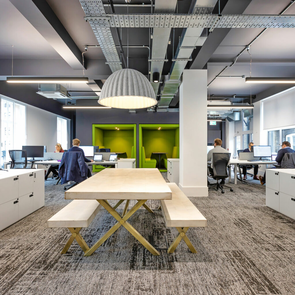 Open planned office designed by office design company Arke