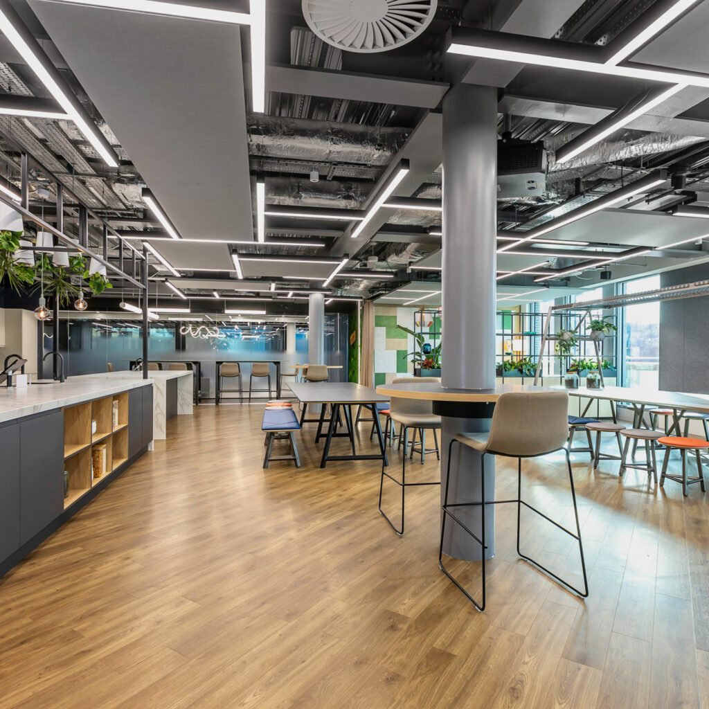 Teapoint and open plan kitchen created for office refurbishment project in London
